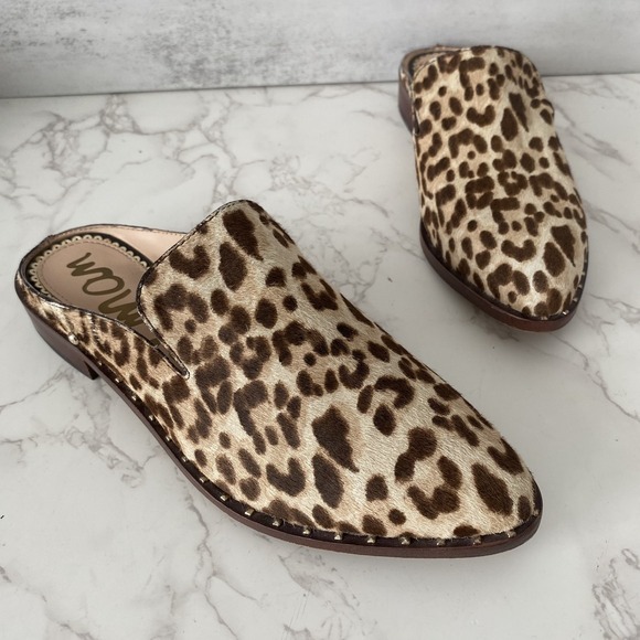 Sam Edelman Shoes - Sam Edelman Anthropologie Lewellyn‎ Slides Sz 6 Haircalf Low Heel Mules Western
